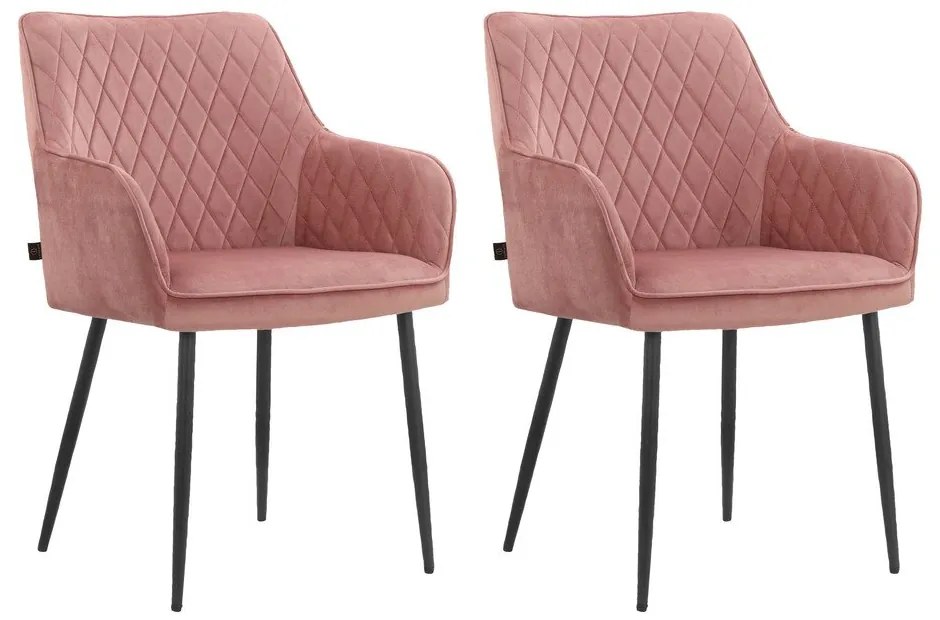Set de scaune de sufragerie roz deschis 2 buc. tapițat Elvira – Støraa