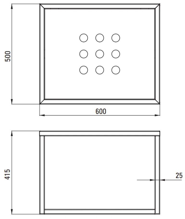 Set consola baie suspendata neagra Deante Temisto cu lavoar inclus 60 cm 600x500 mm