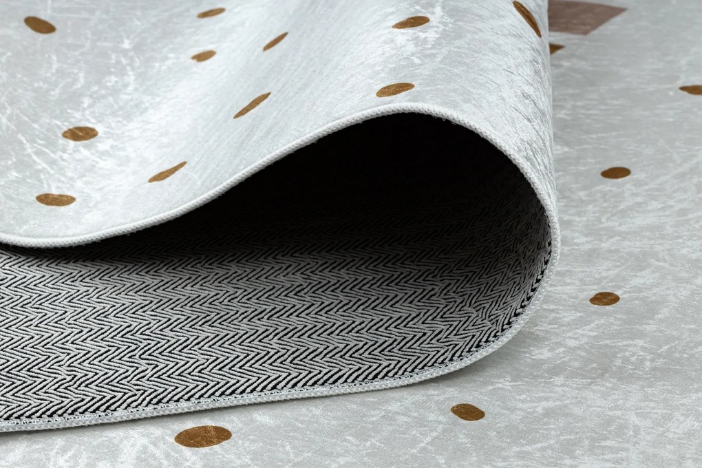 BAMBINO 46960 covor lavabil Curcubeu, puncte pentru copii anti-alunecare - alb / maro