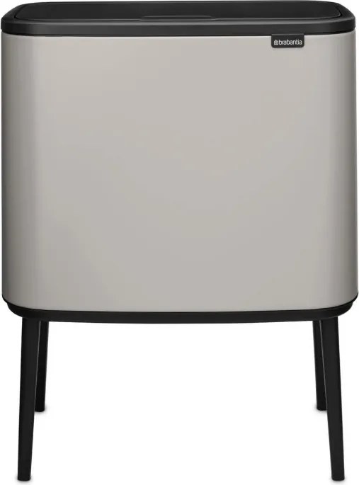 Cos de gunoi Brabantia Bo Touch 1010454, 3x11 l, Deschidere lina si silentioasa, Gri