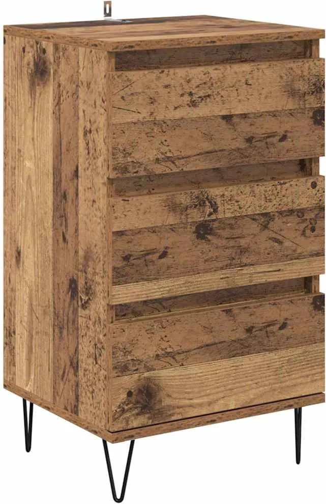 vidaXL Bufet Lemn Vechi 40 x 35 x 70 cm Lemn Ingineresc și Fier