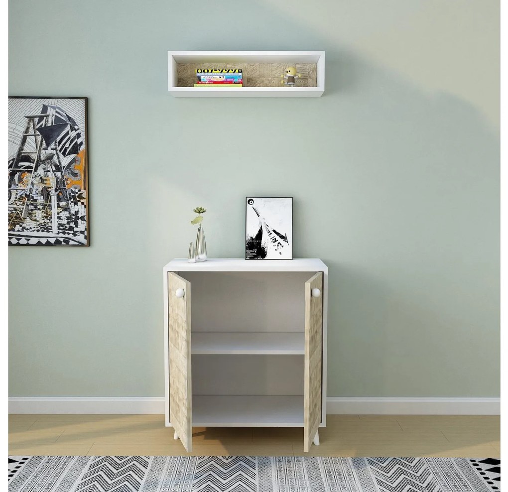 Mobilier Hol Tamudi (stejar + alb) . 1093917