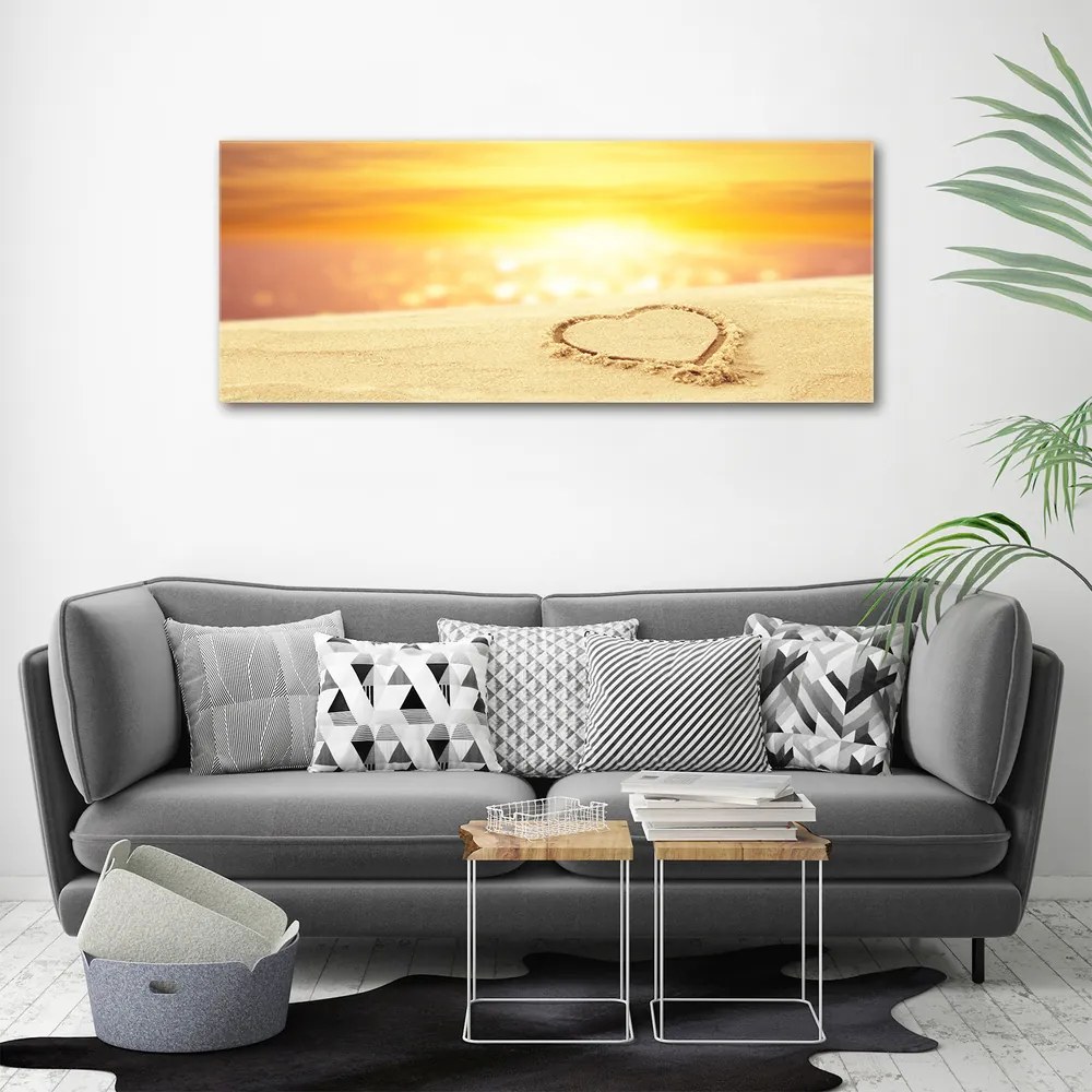 Imprimare tablou canvas Inima pe nisip