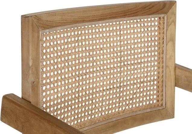 Scaun dining din lemn de tec si rattan, "Teqa"