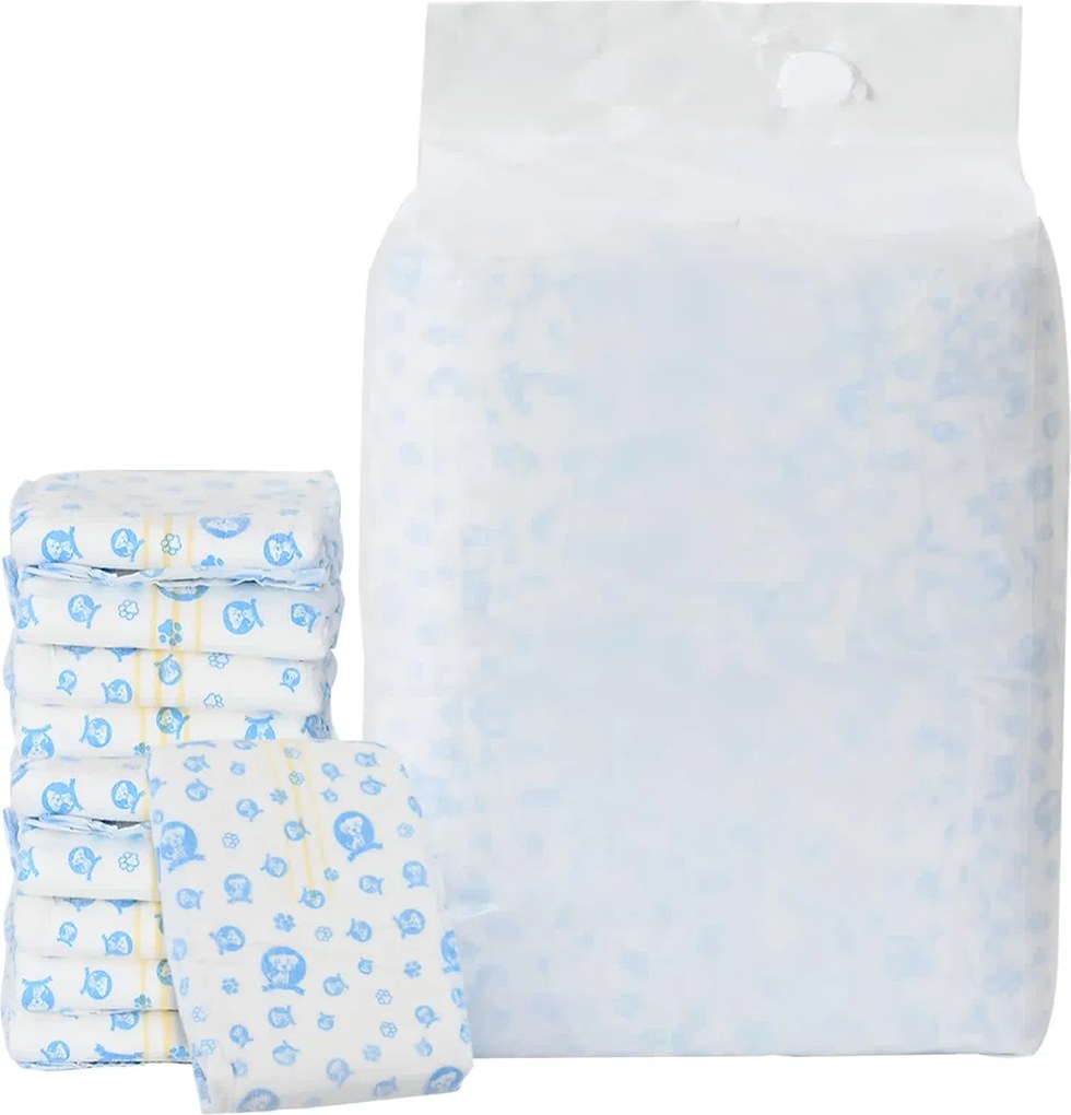 vidaXL Pampers de unică folosință pentru câini băieți 50 pcs Alb S