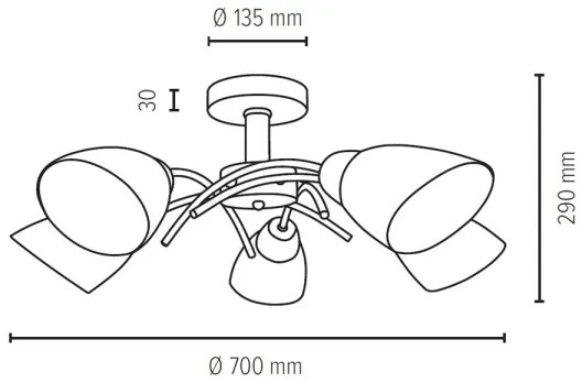 Lustră aplicată Spot-Light 8141574 VILETTA 5xE27/40W/230V
