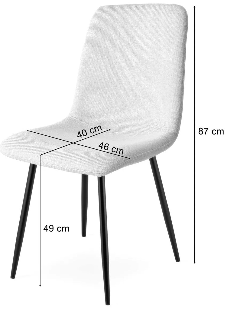 Set de masa 1 + 4, masa CITY 110x75 cm stejar artisan + scaun de masa crem RIFT cu picioare negre
