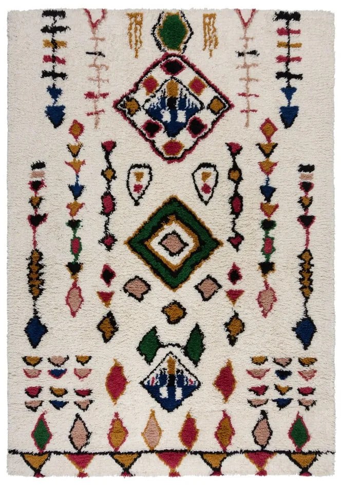 Covor crem țesut manual din lână 120x170 cm Moroccan Fes – Flair Rugs