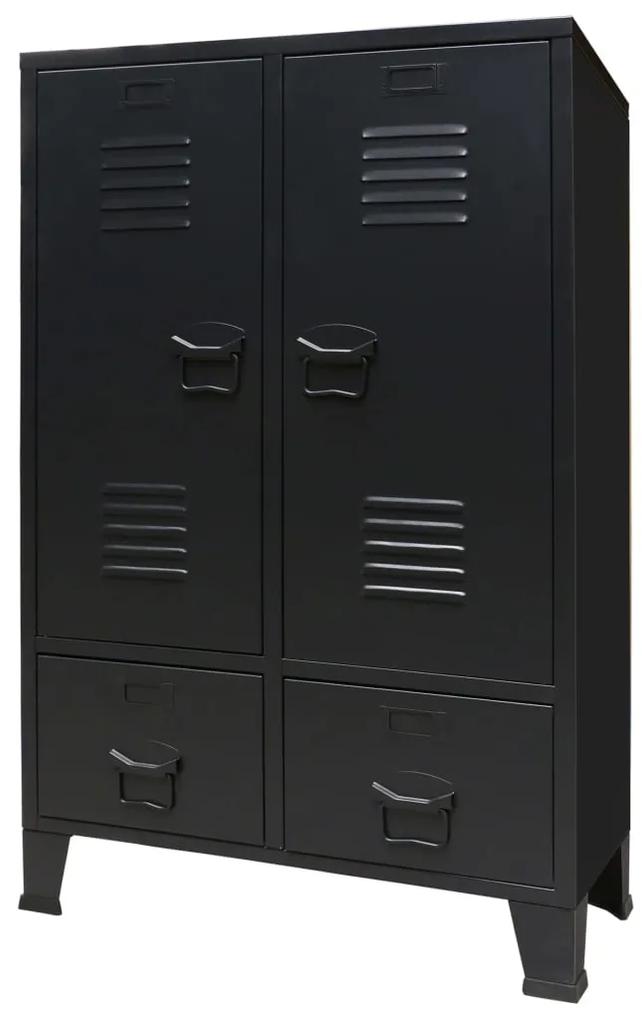 vidaXL Șifonier, stil industrial, 67 x 35 x 107 cm, negru, metal