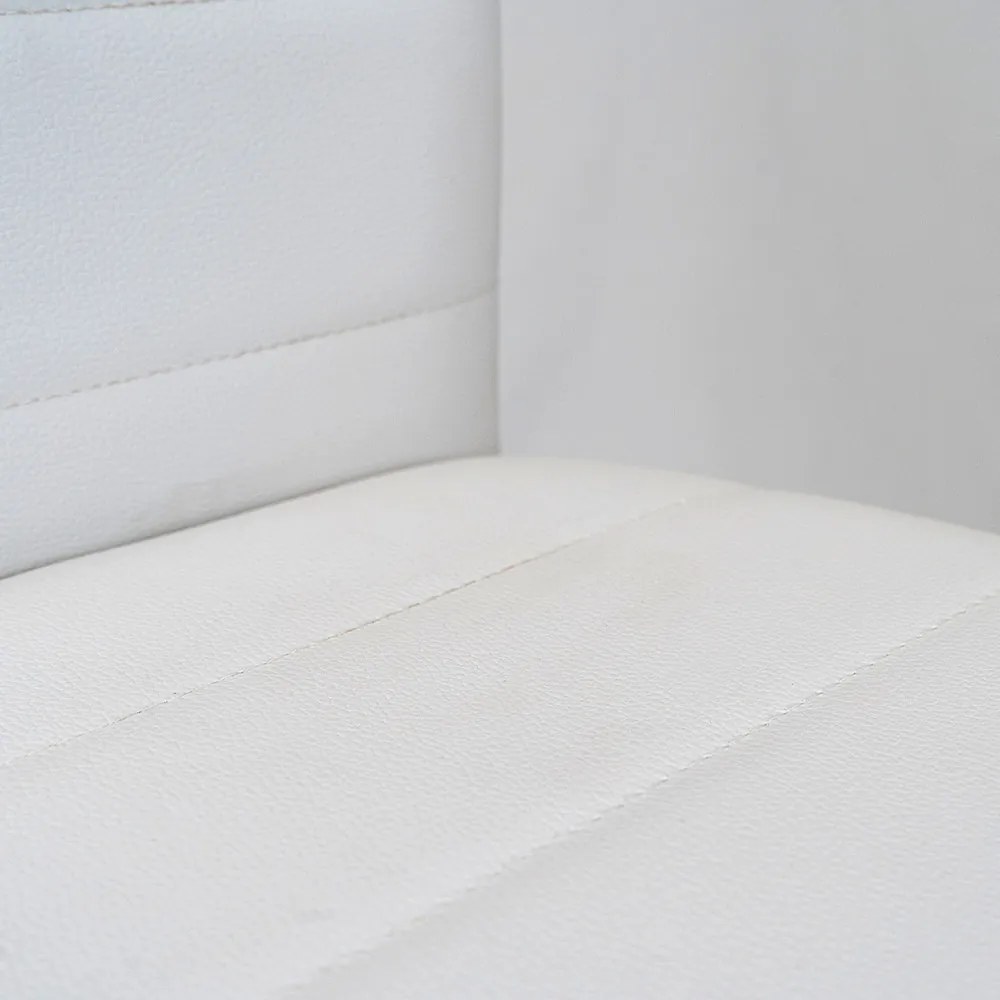 Scaun de masă Tino NOVA, piele textilă albă + metal - alb