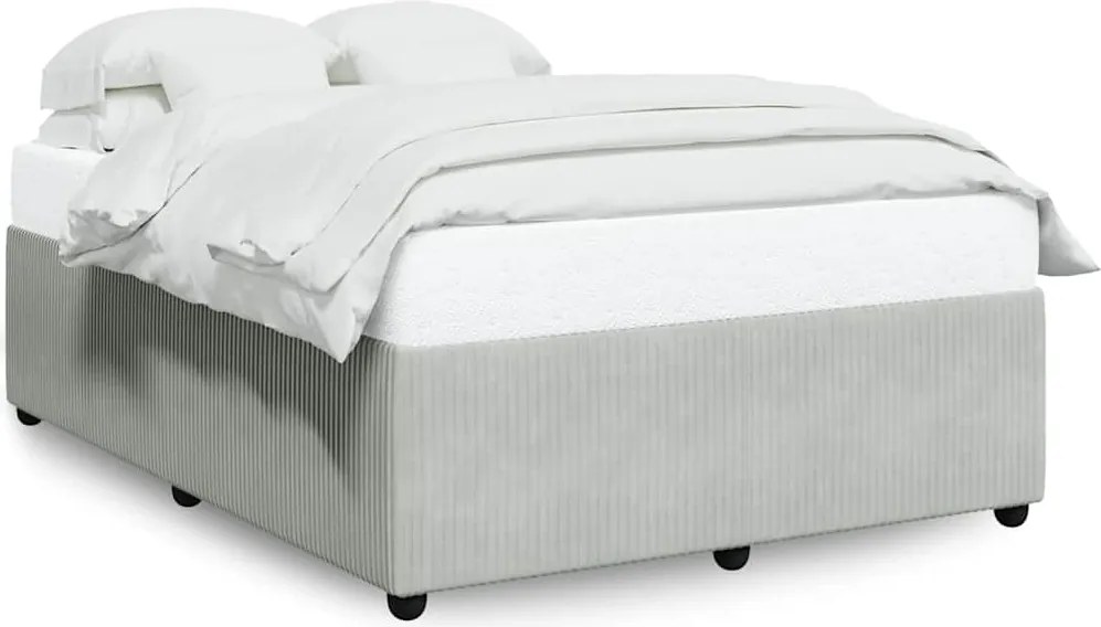 vidaXL Cadru de pat fără saltea, gri deschis, 140x190 cm, catifea