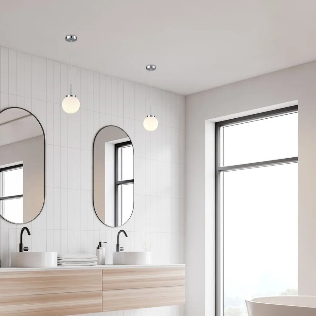Pendul pentru baie design modern IP44 Togo crom, alb