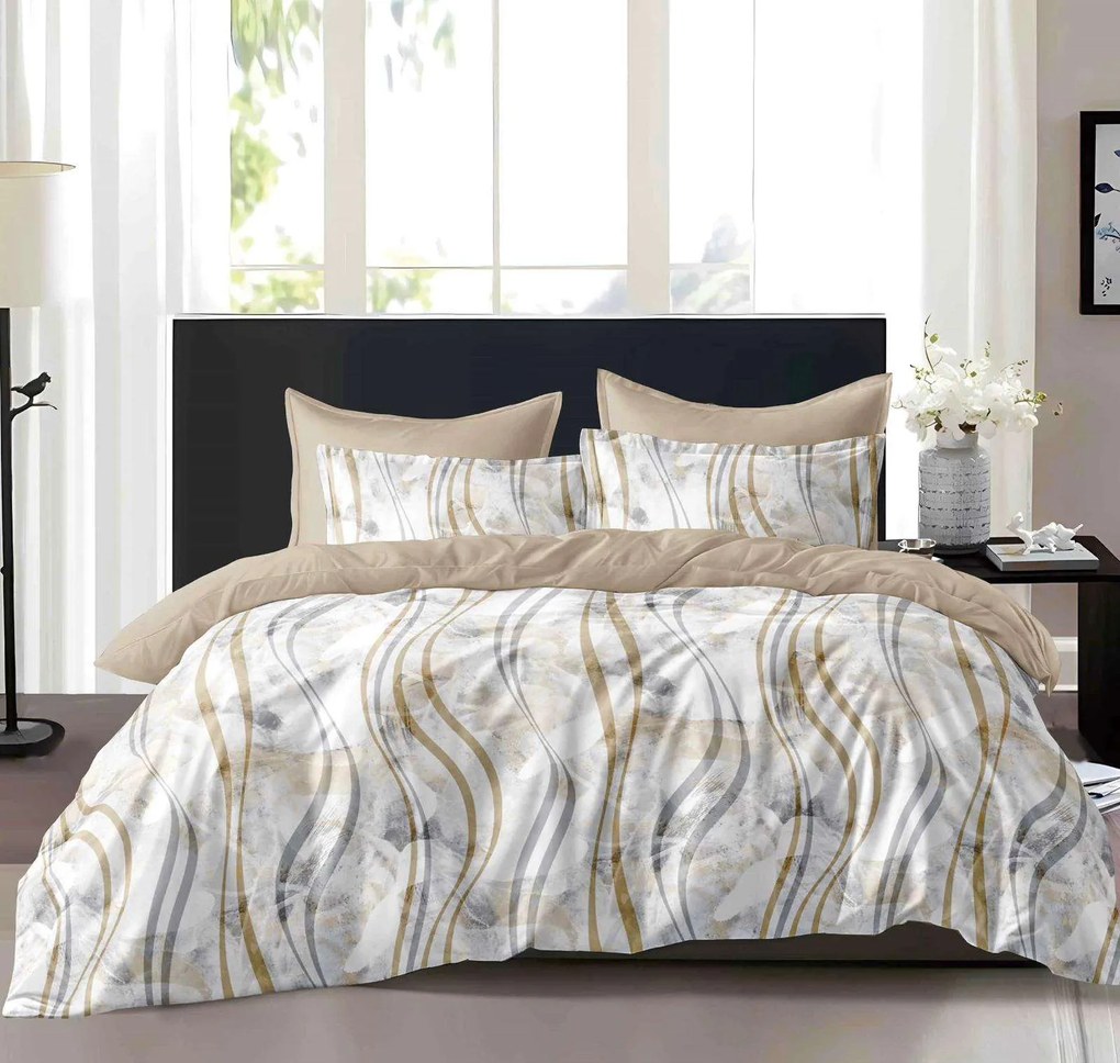 Lenjerie de pat din bumbac VILARIS bej Dimensiune lenjerie de pat: 70 x 90 cm | 140 x 200 cm