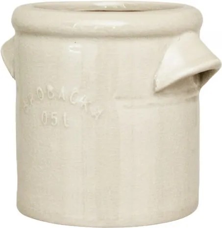 Ghiveci din ceramică glazurată manual 0,5L alb crem, „Brobacka"
