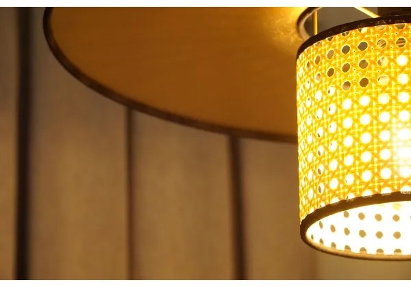 Lustră pe cablu TOKYO Duolla RATTAN 1xE27/15W/230V d. 50 cm auriu/ratan