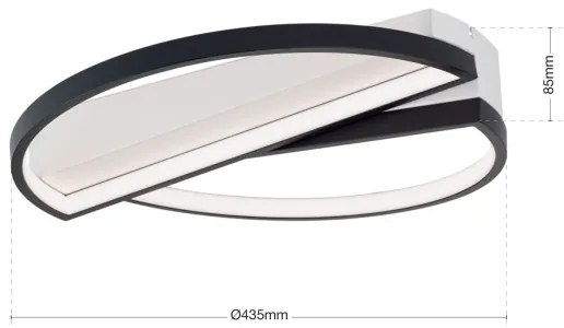 Orion DL 7-693 OLGA LED/28W/230V plafonieră LED dimabilă negru/alb