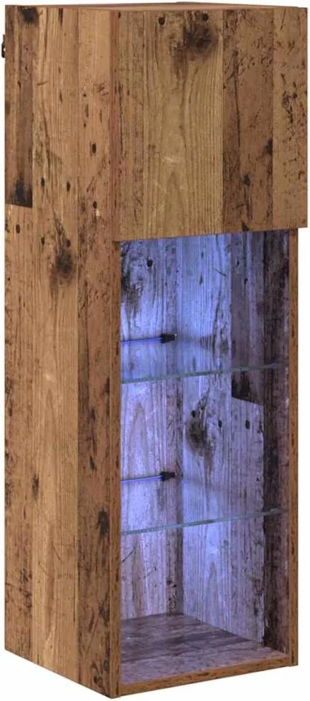 vidaXL Sistem de TV montat pe perete Lemn vechi 30,5 x 30 x 90 cm