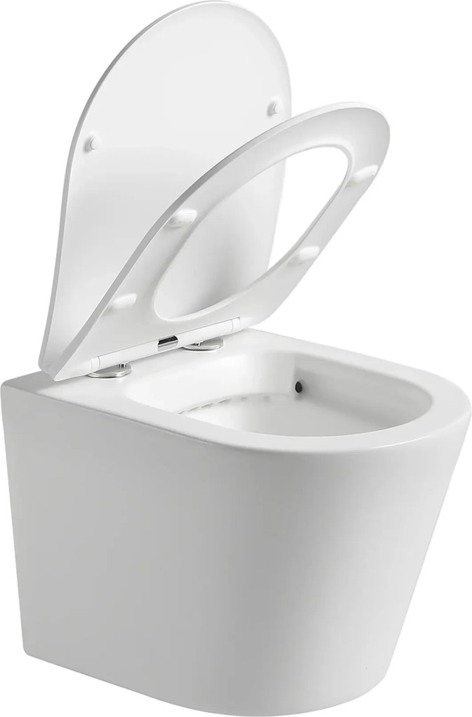 Capac vas wc cu capac quick release si soft close, alb, Fluminia, Clementina