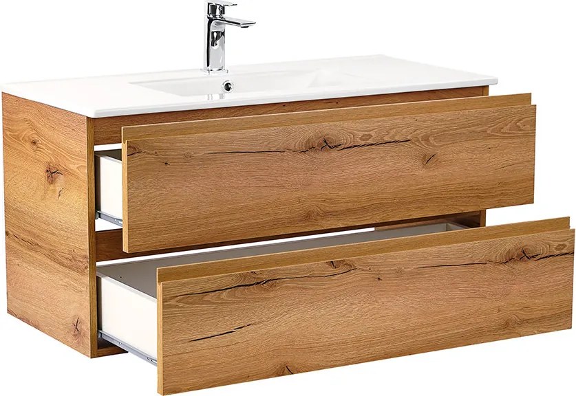 Vario Pull 100 dulap de bază cu chiuvetă stejar - stejar