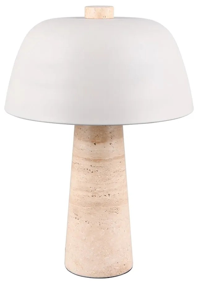 Veioză albă-bej cu abajur din metal (înălțime 41 cm) Timba – Trio Select