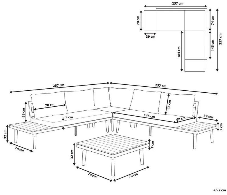 Set canapele pentru grădină Core (gri). 1011693