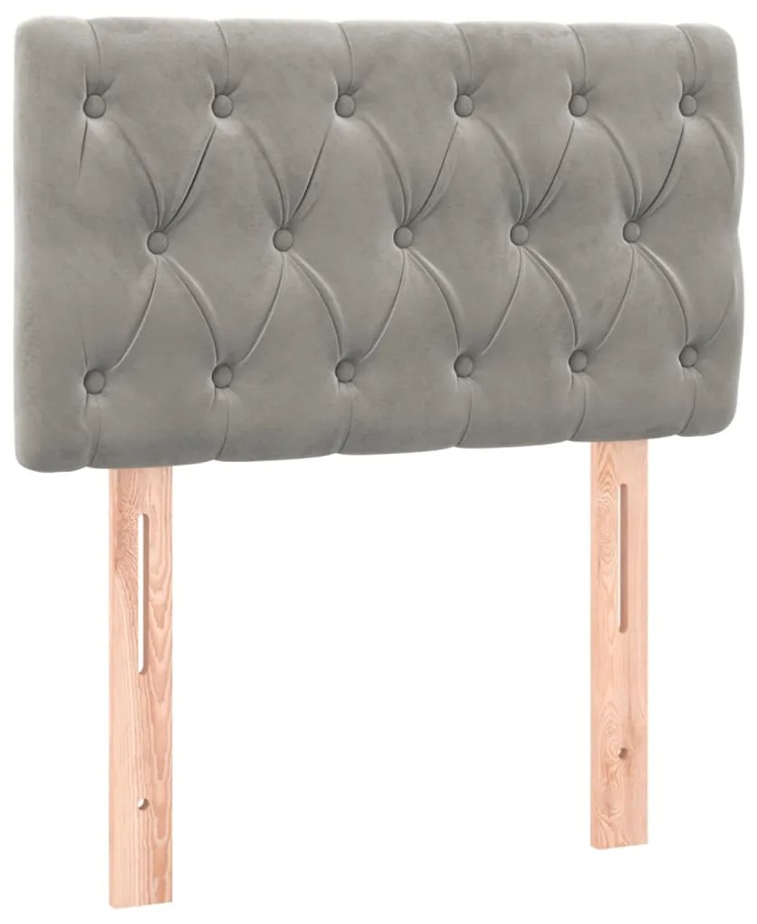 vidaXL Tăblie de pat, gri deschis, 80x7x78/88 cm, catifea