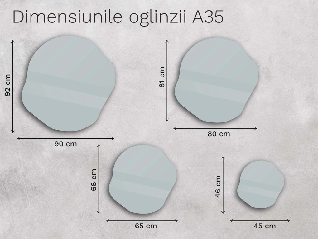 Oglindă LED organică cu iluminare A35