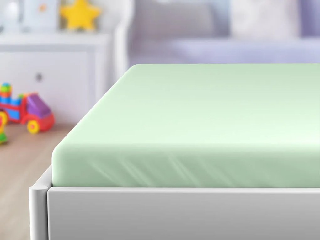 Cearceaf Jersey pentru patut de copii EXCLUSIVE 60x120 cm verde deschis