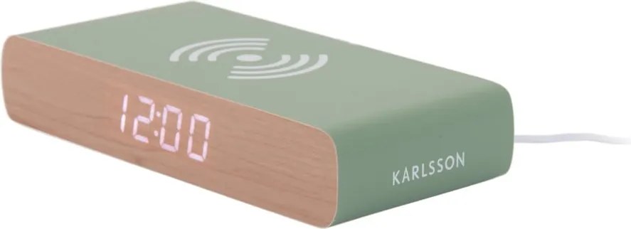 Ceas deșteptător digital cu încărcător wireless Retro Flat LED – Karlsson