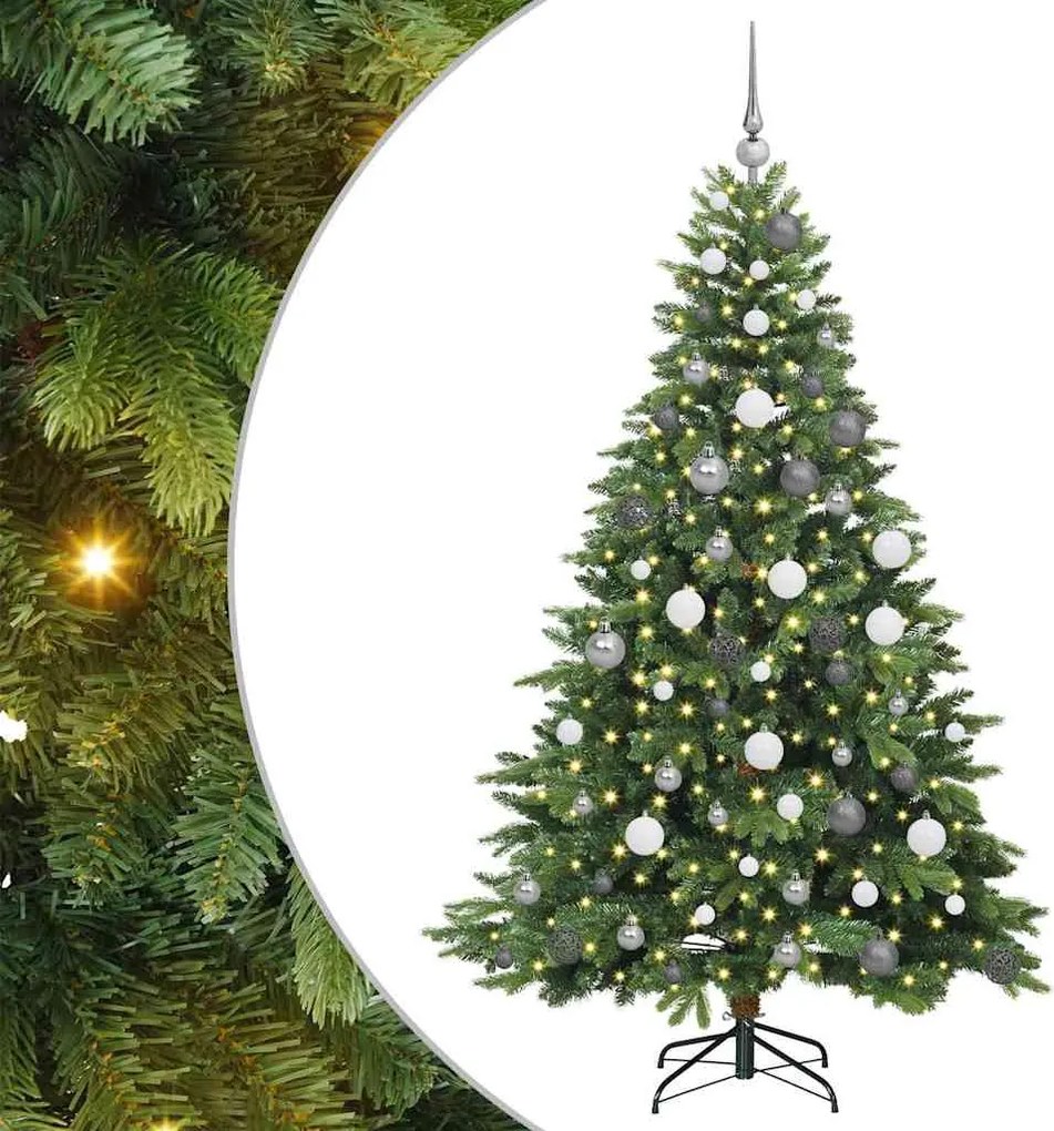 vidaXL Brad de Crăciun artificial cu 300 LED Verde 180 cm PE și PVC