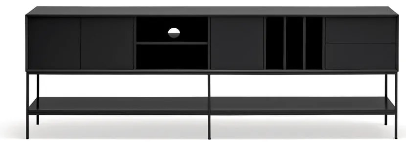 Comodă TV neagră 220x74x45 cm Platt – Teulat