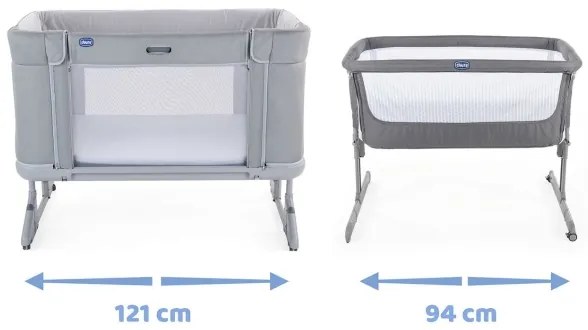 Pătuț pentru bebeluși Chicco 3v1 NEXT2ME FOREVER gri închis
