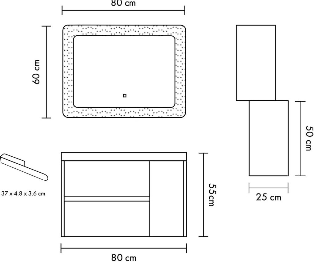 Set lemn masiv Mobilier Baie Suspendat Paige Model P3