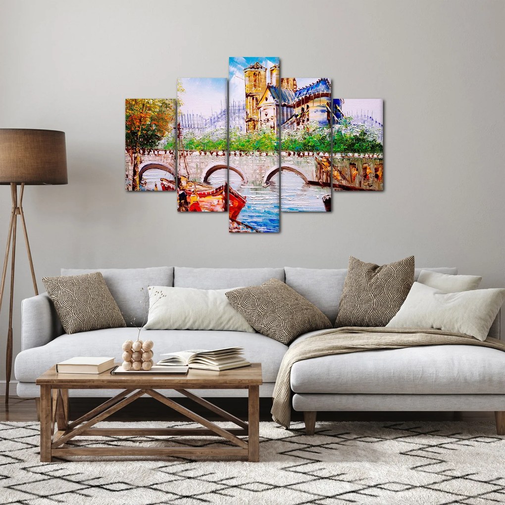 Tablou - Pictură în ulei a orașului (150x105 cm)