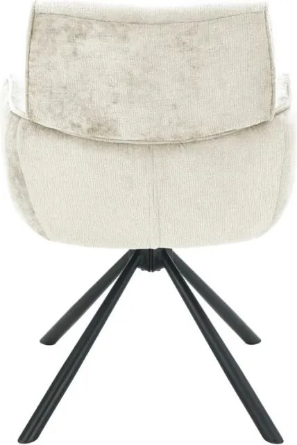 Set de 2 scaune pivotante, Metal Negru, Chenille Sampanie, UNIQUE A-46322 VC
