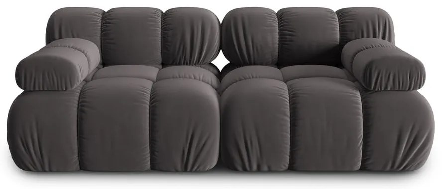 Canapea gri închis cu tapițerie din catifea 188 cm Bellis – Micadoni Home