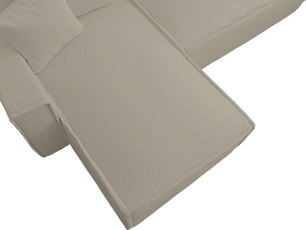 Canapea extensibila de colt SMART BOUCLE, gri-bej, reversibila, 232x143 cm