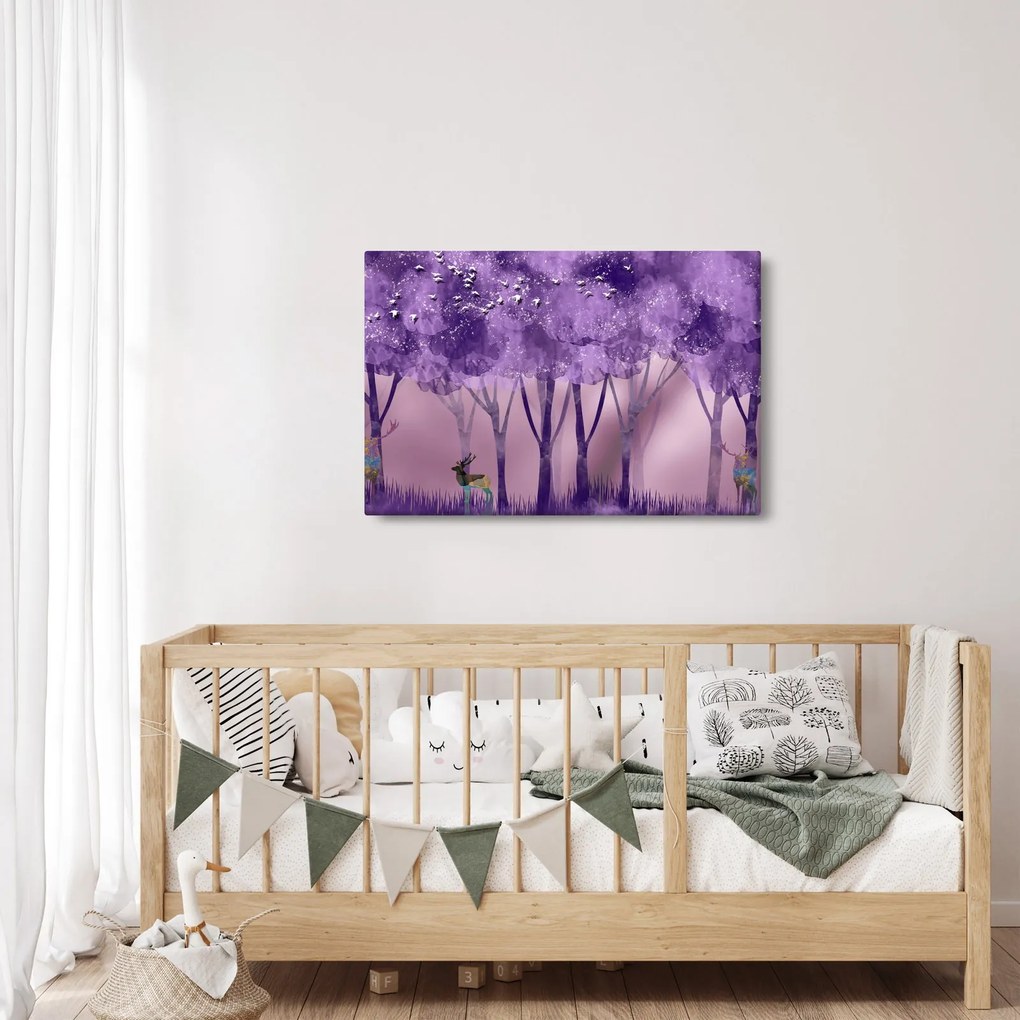 Tablou - Cerbi în pădurea magică (90x60 cm)