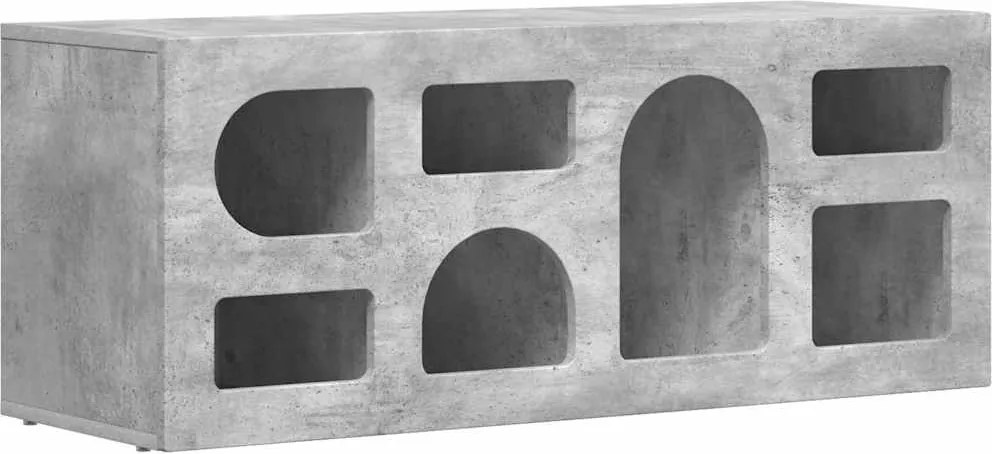 vidaXL Cabinet TV Gri din beton 100 x 35 x 40 cm Lemn compozit