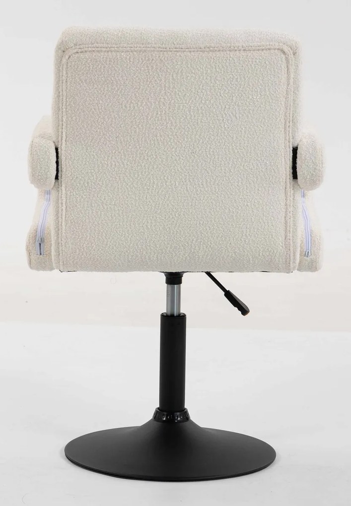 HR8404KW Scaun Crem Boucle cu Bază Aurie