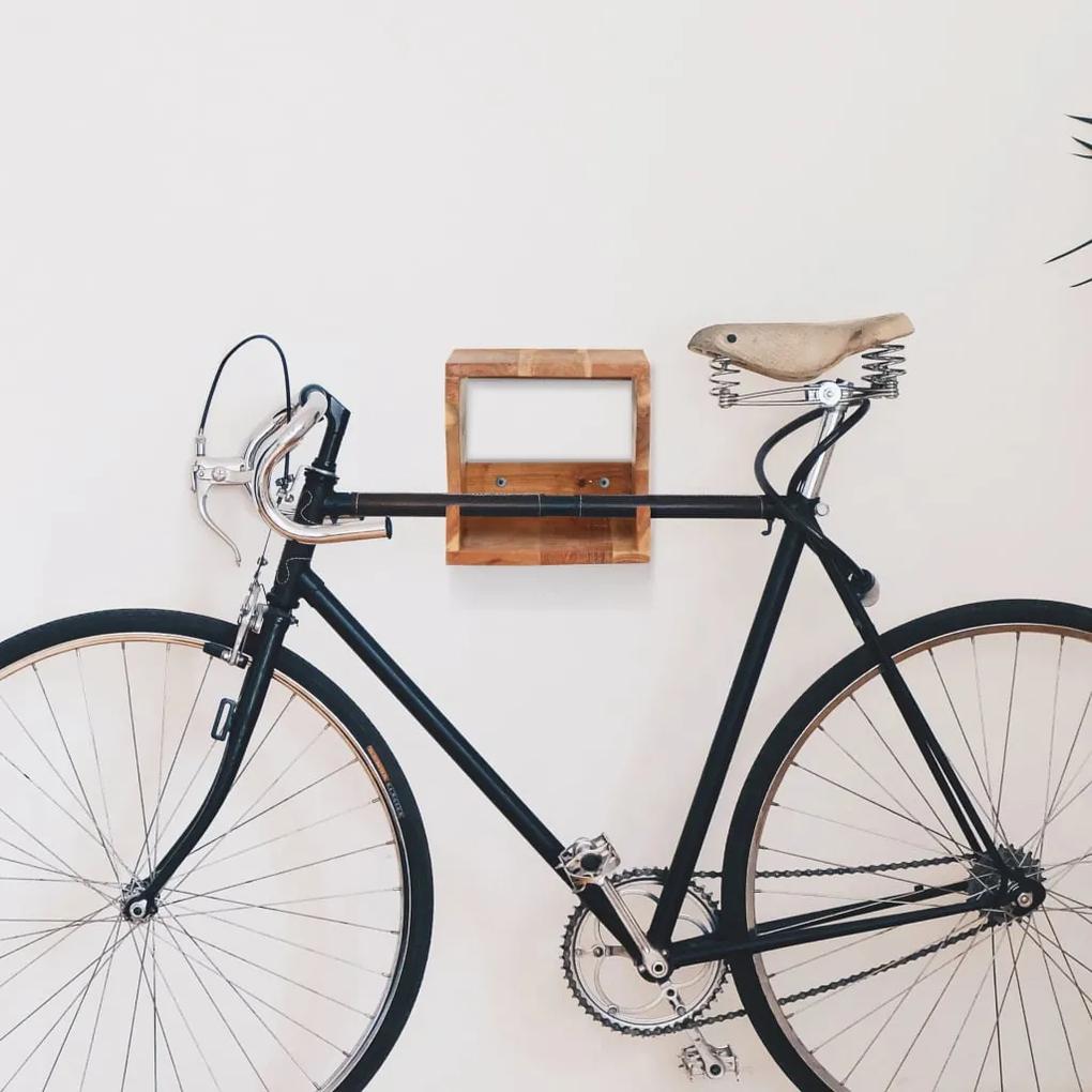 Suport bicicleta de perete, 35 x 25 x 25 cm, lemn masiv acacia 1, lemn masiv de acacia