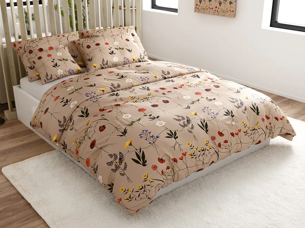 Lenjerie de pat microplus HERBAR bej Dimensiunile lenjeriei: 70 x 90 cm | 140 x 200 cm