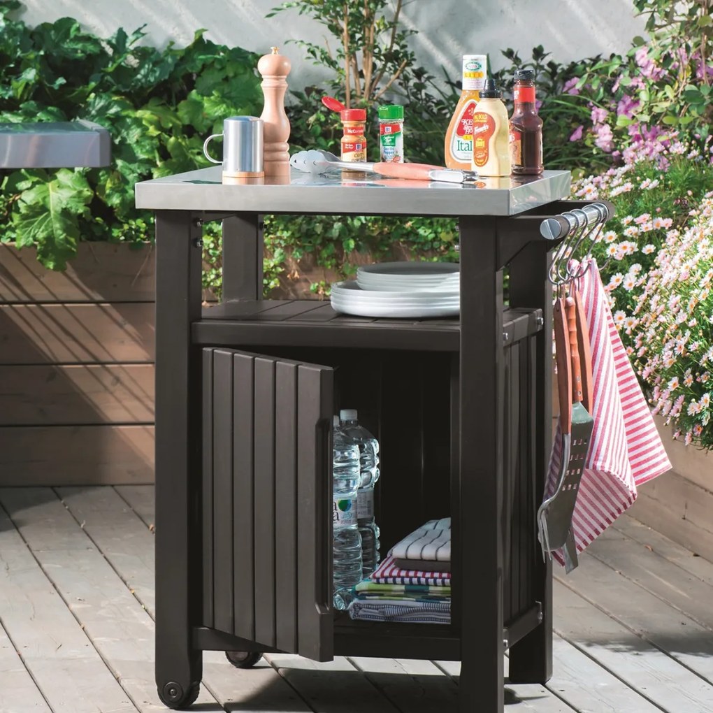 Măsuță de grătar pentru grădină Keter UNITY 105 l,maro