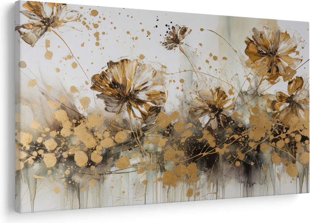 Tablou - pictură abstractă florală (90x60 cm)