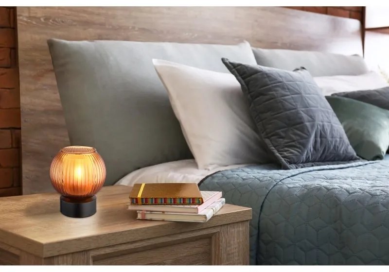 Veioza/Lampa de masa design modern ZUMBA negru/bronz