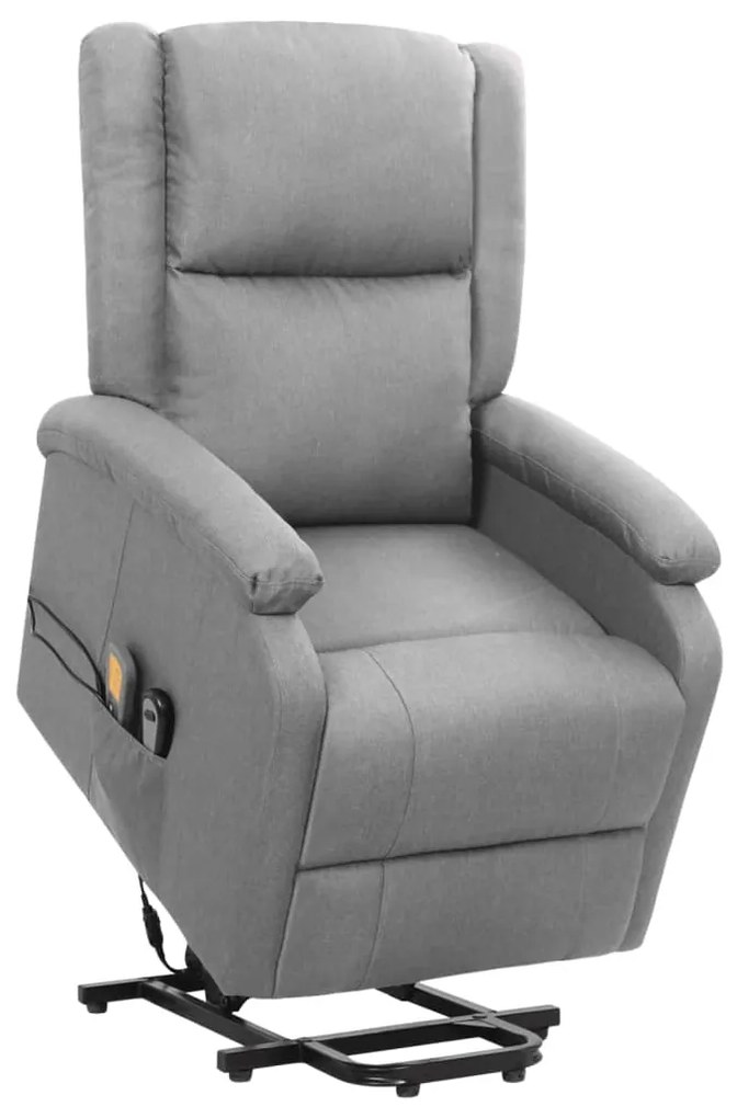 Fotoliu masaj rabatabil vertical, gri deschis, material textil
