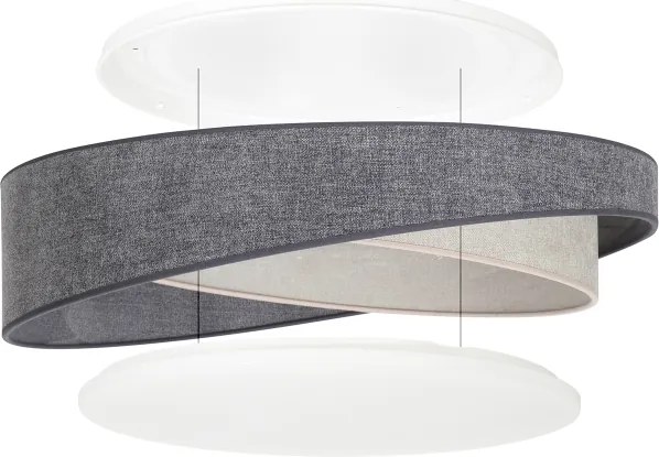 BRILAGI- LED corp de iluminat dimabil VELVET TWIST LED/36W/230V CCT Ø 65 cm WT gri/crem. + telecomandă
