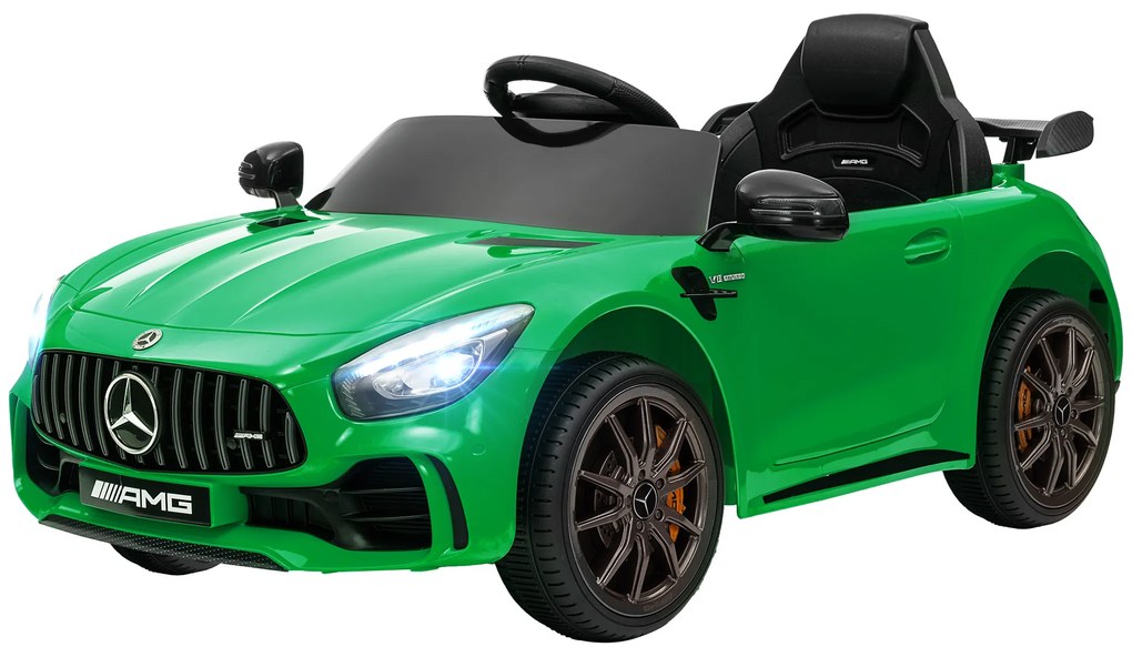 AIYAPLAY Mașină Electrică pentru Copii, Mercedes, 3-5 km/h, Telecomandă, Lumină &amp; Muzică, Verde | Aosom Romania