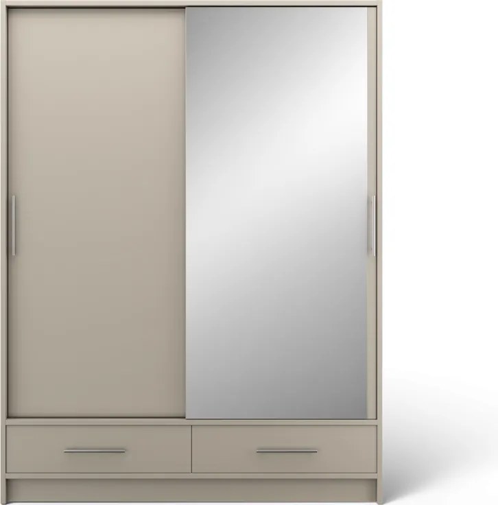 Dulap cu uși glisante si oglinda Estantte II, 150x60x200 cm – Cashmere