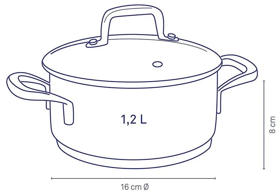 Oală din inox cu capac Kela Flavoria, ø 16 cm